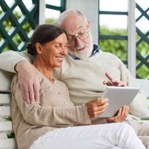 two people reviewing pensions