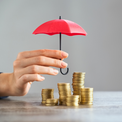 Umbrella shielding money